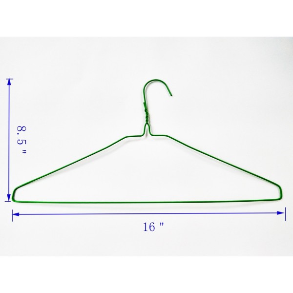 Green Wire Coat Hangers (13G) 16"